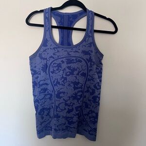 lululemon athletica Blue Swiftly Patterned Racerback Tank